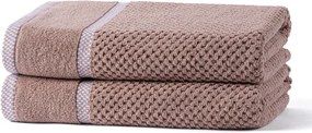 Set de 2 prosoape de baie din frotir MODENA latté 70 x 140 cm