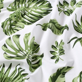 Goldea față de masă 100% bumbac - frunze de monstera - ovală 120 x 160 cm
