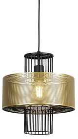 Lampă suspendată de design aurie cu negru 30 cm - Tess