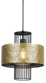 Lampă suspendată de design aurie cu negru 30 cm - Tess