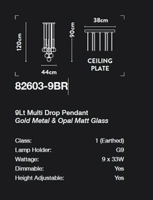 Lustra cu 9 pendule design decorativ modern Belle