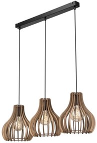 Lustră pe cablu TUCCI 3xE27/15W/230V stejar/negru