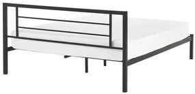 Pat matrimonial 140 cm Cush (negru) (cu somieră). 1078519