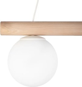 Lustră suspendată pe cablu WOODSTOCK 2xE27/15W/230V lemn/crem