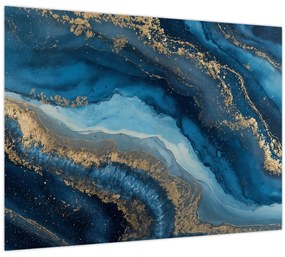 Tablou - Abstracție marmură albastră (70x50 cm)