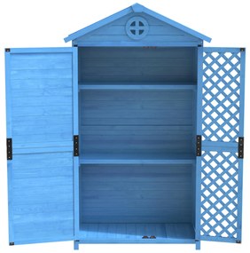 Depozit de mobilier de grădină din lemn pentru exterior, magazie de unelte rezistentă la intemperii, cu mult spațiu de depozitare și construcție din lemn stabilă, 90x56,5x175,3 cm, Albastru