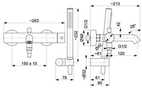 Set de cadă cu baterie KFA Armatura 5034-520-31 MOZA auriu