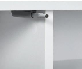 HOMCOM Dulap TV suspendat pe perete, stil contemporan, 2 dulapuri, 2 rafturi centrale, 2 orificii pentru cabluri, 140x30x30 cm, alb | Aosom Romania