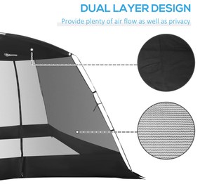 Outsunny Cort din plasa cu instalare instanta Casa ecran, Baldachin Adapost Chiosc Camping Exterior, Negru | Aosom Romania