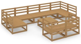 3076207 vidaXL Set mobilier de grădină, 10 piese, lemn masiv de pin
