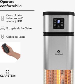 Blumfeldt Heat Guru Plus, încălzitor cu infraroșu, 2000 W, 3 trepte de încălzire, telecomandă, argintiu