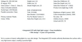 Plafoniera LED stil minimalist Vic 22cm