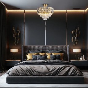 Lustră pe tijă LUXURIA 9xE14/40W/230V auriu