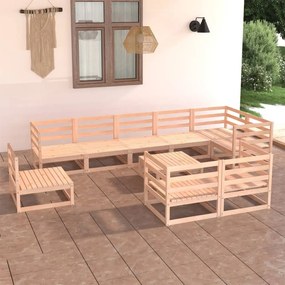 3075679 vidaXL Set mobilier de grădină, 10 piese, lemn masiv de pin