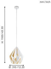 Eglo 49932 - Lampa suspendata CARLTON 1 1xE27/60W/230V