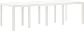 vidaXL Masă de Grădină Alb 250 x 100 x 73 cm poliratan
