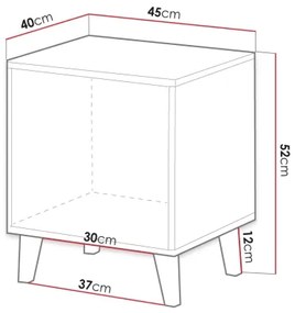 SET 2x noptieră VAMOS 52x45 cm antracit