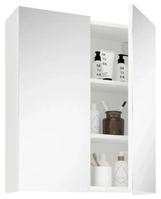Corp Baie haaus Zed, Suspendat, 2 Usi, cu oglinda, Alb, 60 x 22 x 72 cm