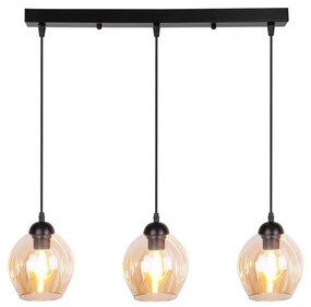 Lustră neagră cu abajur din sticlă 14x70 cm Aspa – Candellux Lighting