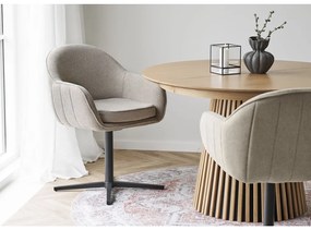 Tamera scaun de dining cu rotire, gri deschis, picioare negre