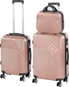 TraveLux Pro XVIII set valiză rulantă aur roz