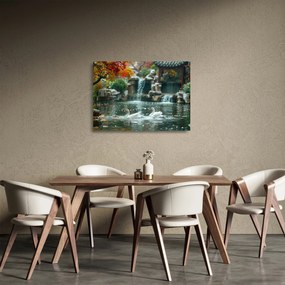 Tablou pe sticlă - iaz asiatic (70x50 cm)