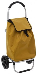Carucior cumparaturi Orleans, galben, cadru aluminiu, 44.5 x 37 x H 98 cm. 50 litri