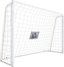 HOMCOM Poartă de Fotbal pentru Adulți și Copii de Grădină cu Țintă Centrală și Stâlpi, 186x62x123 cm, Alb | Aosom Romania