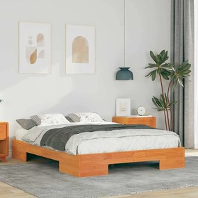 vidaXL Cadru de pat de podea Maro 120 x 190 cm Lemn masiv de pin