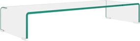 vidaXL Stand TV/Suport monitor, sticlă transparentă, 80x30x13 cm