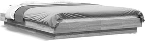 vidaXL Cadru de pat, gri sonoma, 120x190 cm, lemn prelucrat