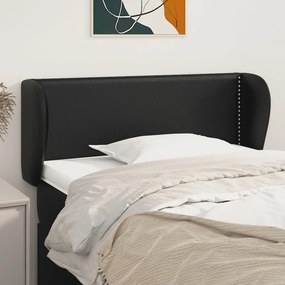 Tablie de pat cu aripioare negru 93x23x78 88 cm piele ecologica 1, Negru, 93 x 23 x 78 88 cm