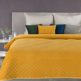 Cuvertură de pat galbenă cu model geometric Lăţime: 220 cm | Lungime: 240 cm