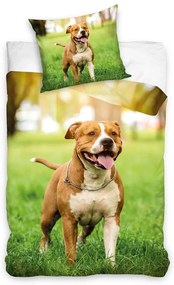 Animale Staffordshire Set lenjerie de pat cu câini 140×200cm, 70×90 cm