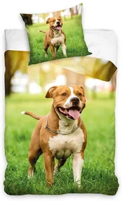 Animale Staffordshire Set lenjerie de pat cu câini 140×200cm, 70×90 cm