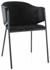 Scaun de bucătărie Serilda Velvet, negru