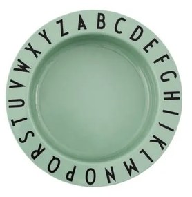 Farfurie adâncă pentru copii Design Letters Eat & Learn, ø 15,5 cm, verde