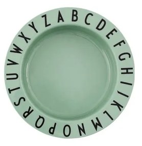 Farfurie adâncă pentru copii Design Letters Eat &amp; Learn, ø 15,5 cm, verde