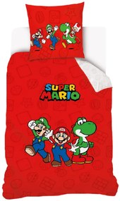 Super Mario Red set de lenjerie de pat 140×200cm, 70×90 cm