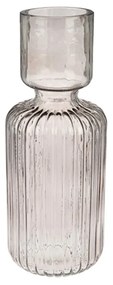 Vaza decorativa Paola, 11.5x11.5x30 cm, sticla, fumuriu