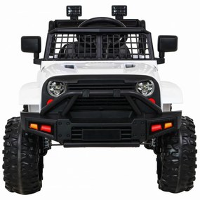 Masinuta Electrica cu acumulator pentru copii NOVOKIDS™ Dark Knight Jeep PRO, Max 30 kg, 3-8 ani , Cu melodii si lumini, 12V, 2 Viteze, Alb