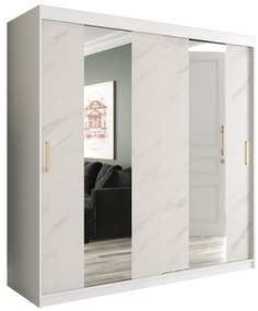Dulap de haine 200 cm Marbelo P (mat alb + marmură albă). 1064528