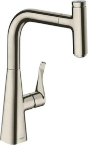 Baterie bucatarie cu dus extractibil crom periat Hansgrohe Metris M71 240 cu 1 jet
