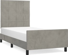 vidaXL Cadru de pat fără saltea, gri deschis, 80x200 cm, catifea