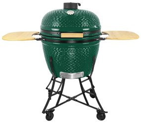 Grătar ceramic pentru cărbuni cu rafturi laterale, grilă de 57 cm