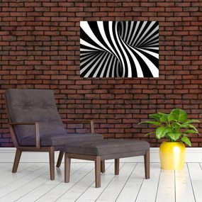 Tablou pe sticlă abstract cu dungi de zebră (70x50 cm)