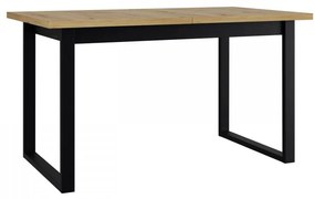 Masă sufragerie extensibilă Elarna 80 x 140 180 III (Stejar artisan + Negru) (pentru 4-8 persoane). 1105372