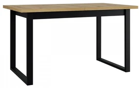 Masă sufragerie extensibilă Elarna 80 x 140 180 III (Stejar artisan + Negru) (pentru 4-8 persoane). 1105372