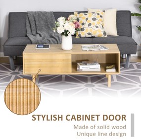HOMCOM Masa de sufragerie pentru cafea, Stil nordic, cu Usa si Compartiment deschis, Culoare Lemn, 110x50x41.5cm