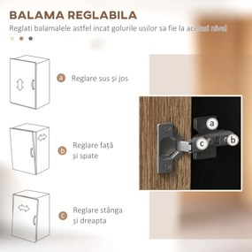 HOMCOM Dulap de bucătărie din lemn cu 2 dulapuri cu 2 uși și sertar, 80x40x180 cm, negru și culoare lemn | Aosom Romania